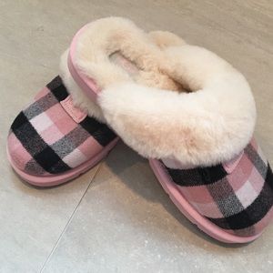 Pink Plaid Ugg Coquette Slippers